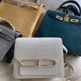 Side view of smart structured handbag