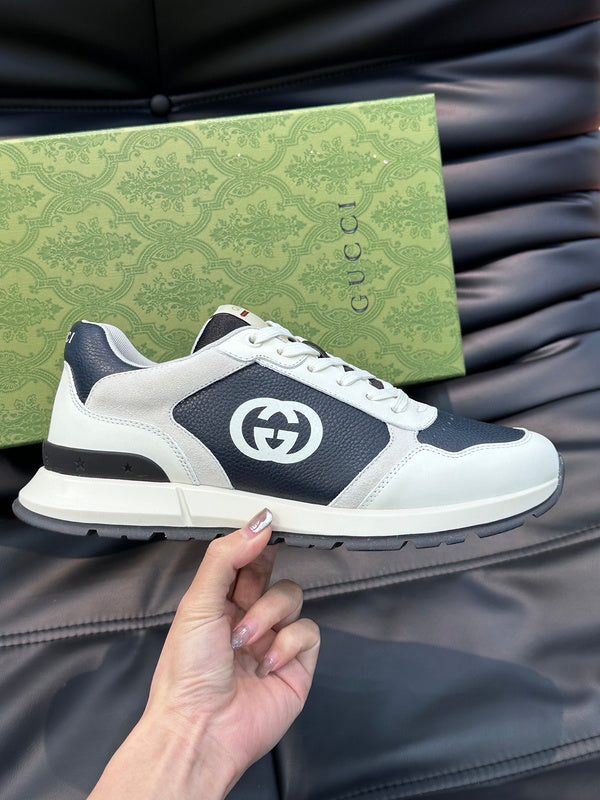 Gucci Luxury sneakers in clean off-white padded collar comfort front view