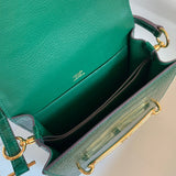 Side view of elegant structured handbag