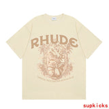 Side profile of Rhude luxury clothing with tailored silhouette