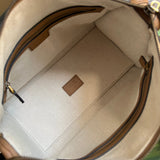 Close-up detail of structured polished women's handbag – women's everyday handbag