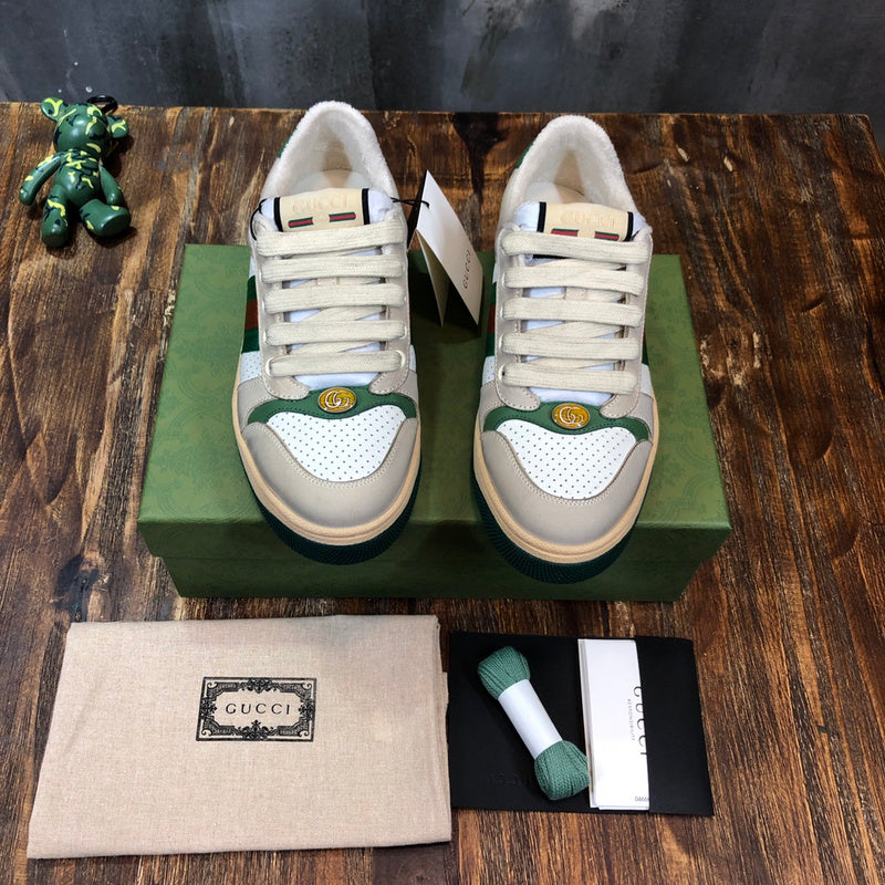Side profile of Gucci classic monochrome sneakers cushioned comfort fit