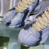 Gucci soft grey luxury sneakers view 9 bold athletic profile