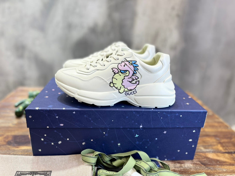 Gucci two-tone luxury sneakers view 9 signature lace-up style
