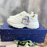 Gucci two-tone luxury sneakers view 9 signature lace-up style
