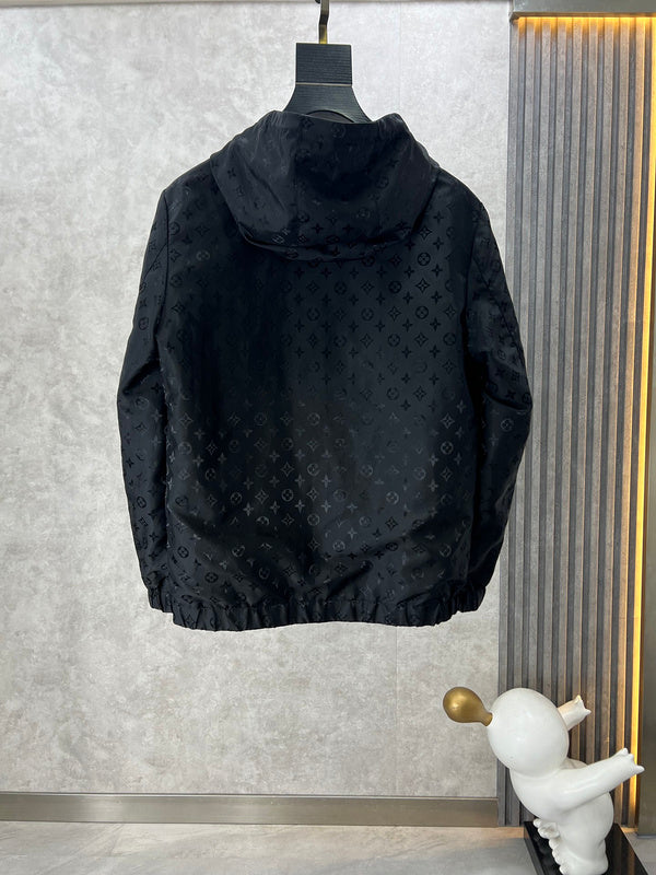 Full styled look of Louis Vuitton luxury clothing with label-forward styling