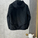 Full styled look of Louis Vuitton luxury clothing with label-forward styling