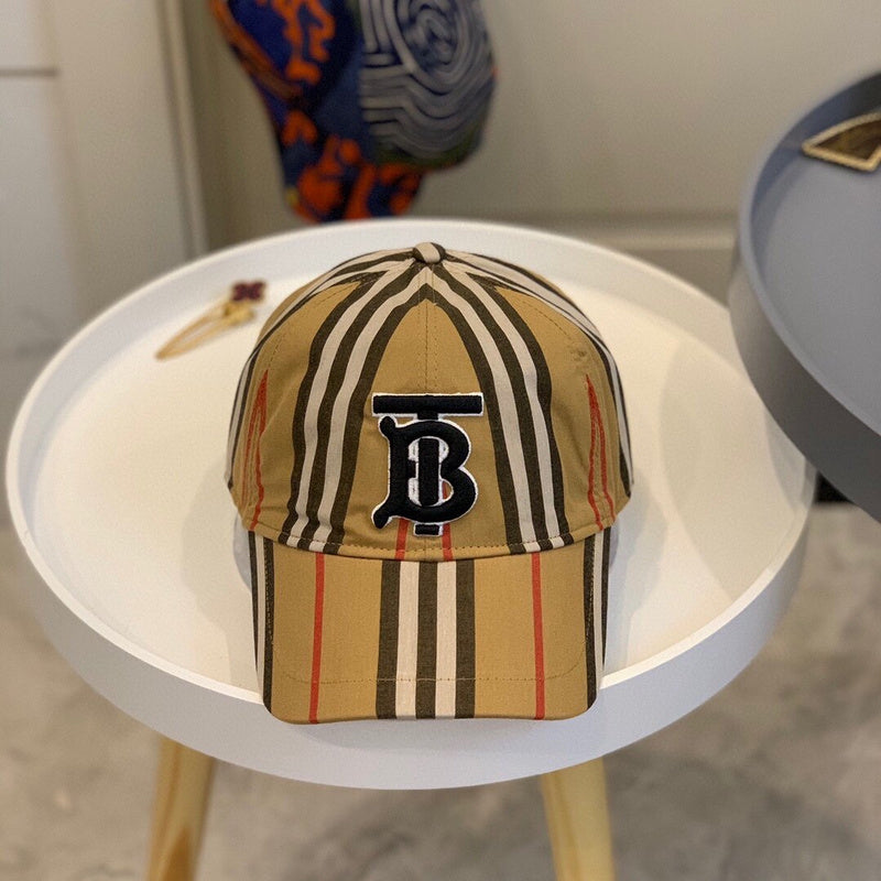 Close-up detail view of Burberry unisex cap
