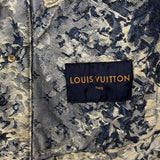 Close-up detail shot of Louis Vuitton luxury clothing with streetwear-inspired cut