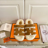 Hermès Chocolate Brown Platform Sandals - Front View