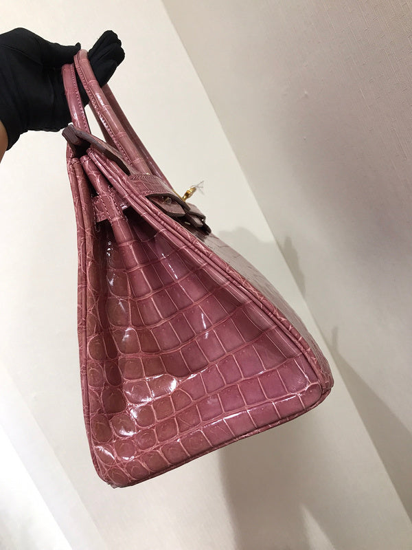 Side view of chic structured handbag