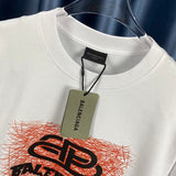 Close-up of Balenciaga t-shirt craftsmanship