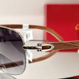 Close-up detail view of Cartier unisex sunglasses
