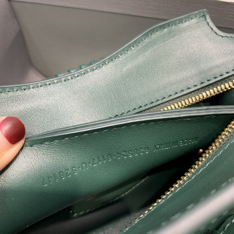 Bold Faux Leather Handbag - Signature Hardware Accents | Women's Premium Handbag #634 - texture close-up (image 9) of designer-inspired handbag