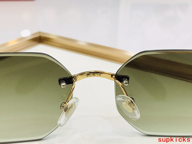 Close-up detail view of Cartier unisex sunglasses