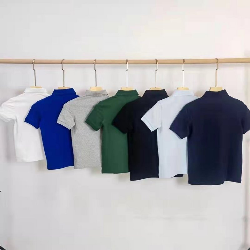 Close-up detail shot of Lacoste luxury clothing with signature branding