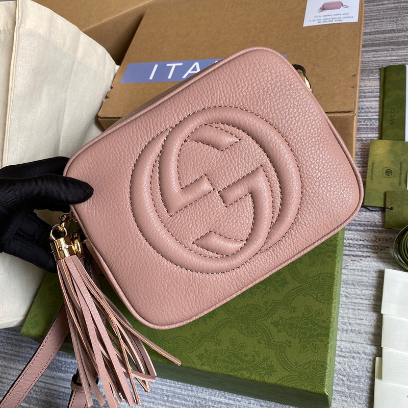 Back view of modern signature women's handbag – women's designer-style accessory