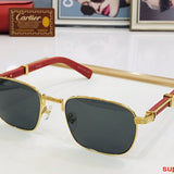 Close-up detail view of Cartier unisex sunglasses
