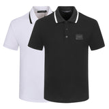 Back view of Polo cotton polo shirt with logo-detail design
