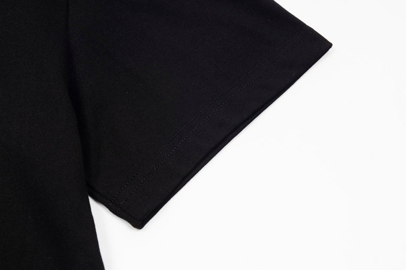 Close-up detail shot of Louis Vuitton cotton t-shirt with monogram-inspired silhouette