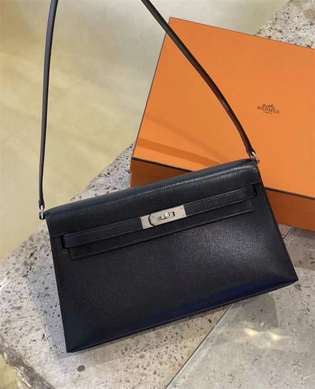 Side view of modernist structured handbag