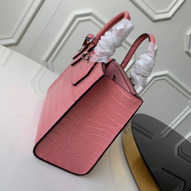 Back view of modern elevated women's handbag – women's designer-style accessory