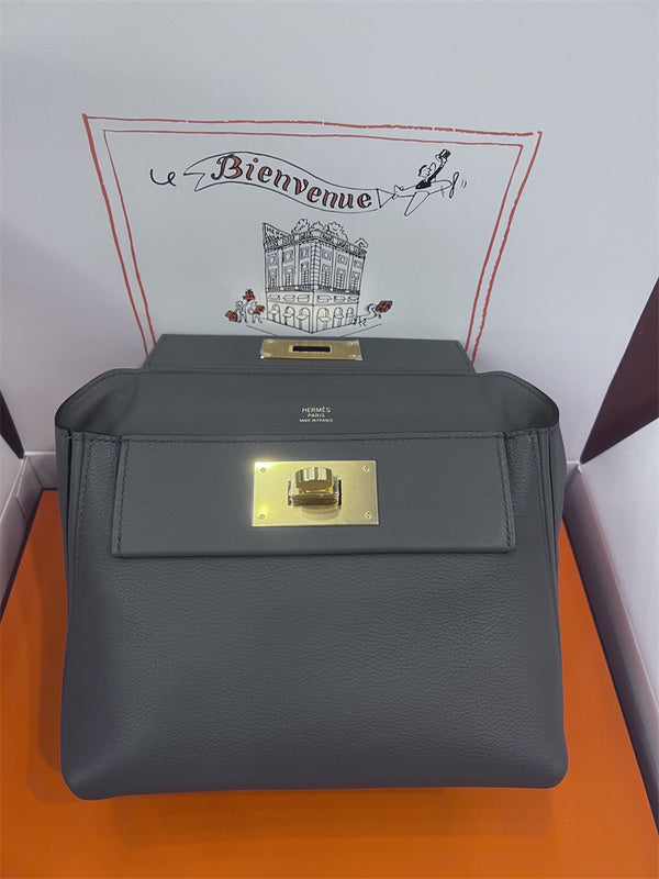 Side view of elegant structured handbag