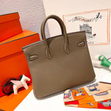 Side view of chic structured handbag