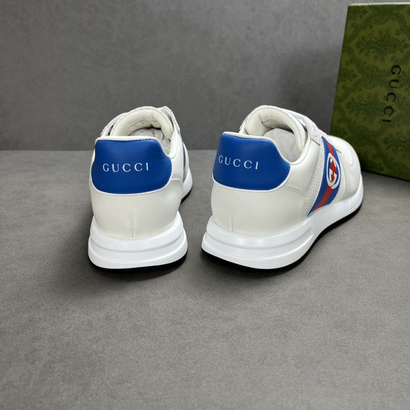 Side profile of Gucci bold contrast sneakers sleek tonal finish