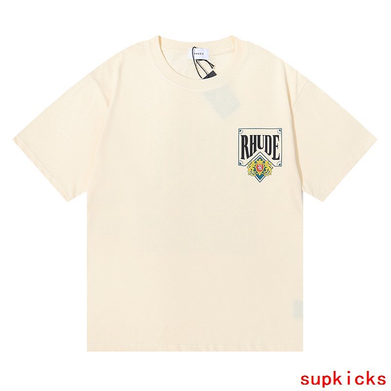 Full styled look of Rhude luxury clothing with monogram-inspired silhouette
