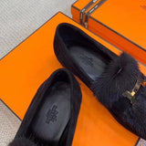 Hermes shoes Style 399 - full pair display (alternate angle)
