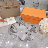 Hermès White Chunky Platform Sneakers - Angled View