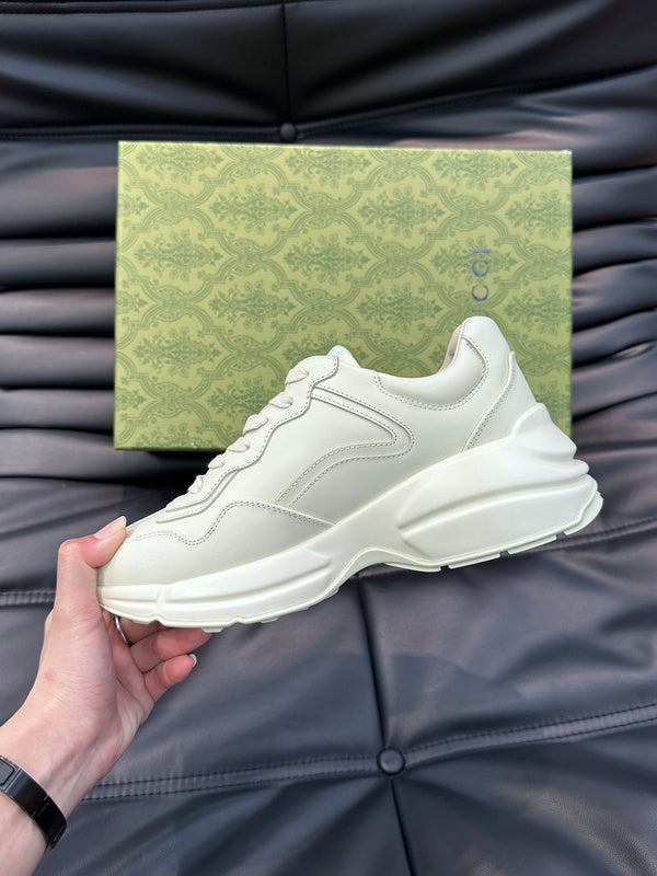 Gucci crisp white luxury sneakers view 4 cushioned comfort fit