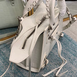 Understated Premium PU Leather Handbag - Statement Silhouette | Women's Premium Handbag #665 - close-up detail shot (image 3) of designer-inspired handbag