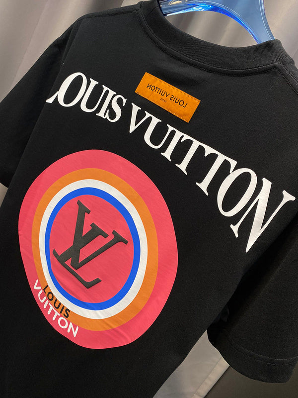 Close-up detail shot of Louis Vuitton cotton t-shirt with tailored silhouette