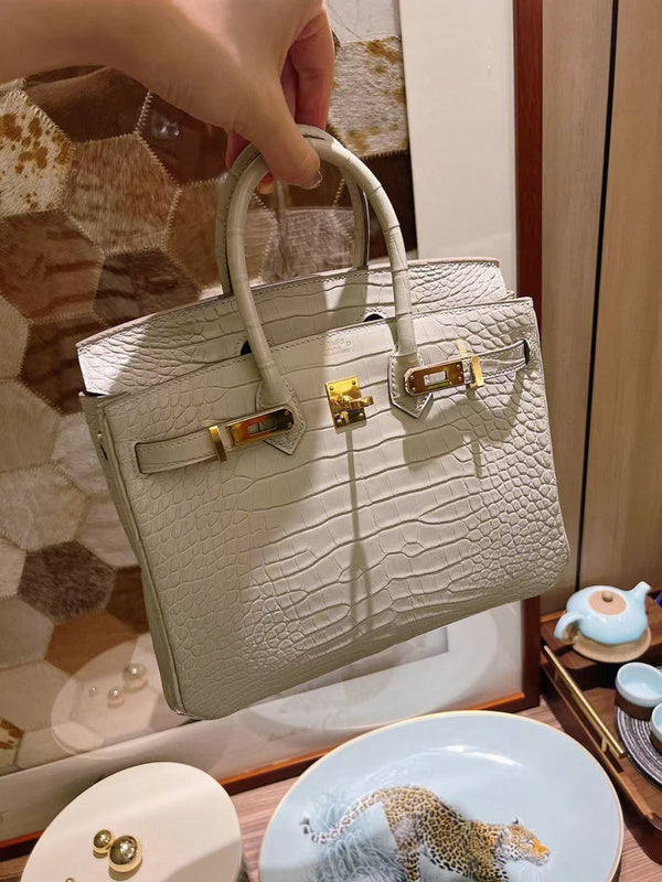 Side view of modernist structured handbag