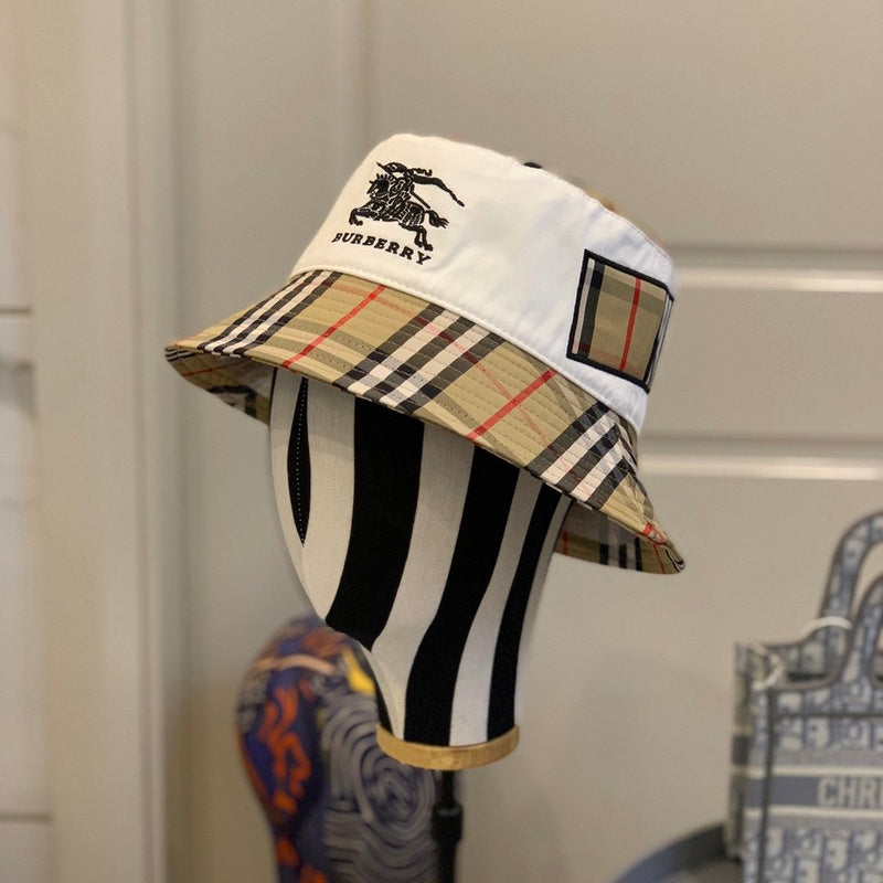 Close-up detail view of Burberry unisex cap