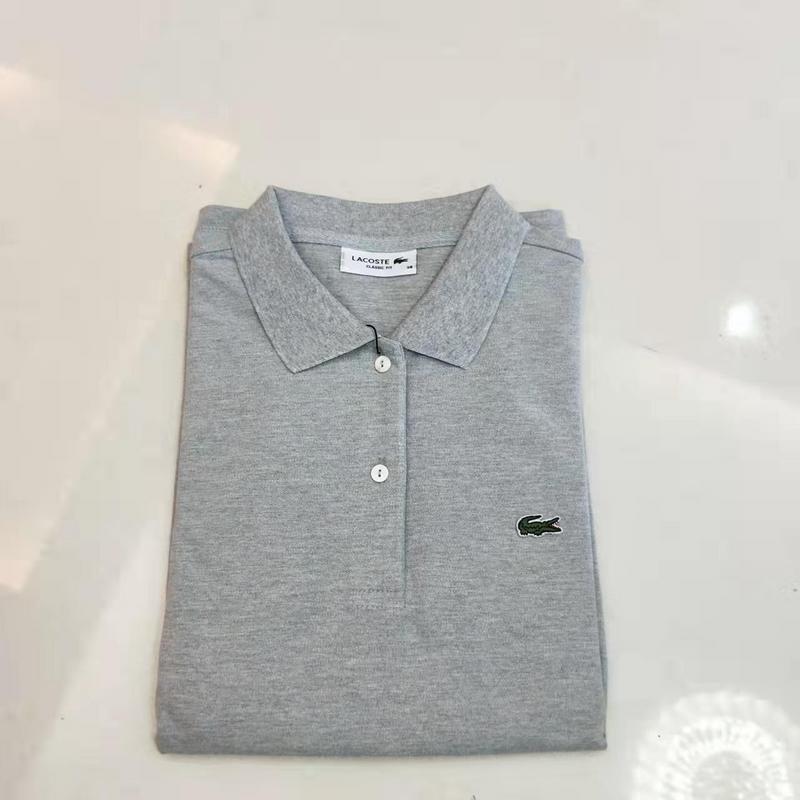 Front view of Lacoste luxury clothing with signature branding