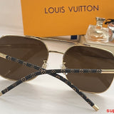 Close-up detail view of Louis Vuitton unisex sunglasses