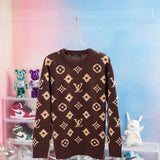 Close-up detail shot of Louis Vuitton luxury clothing with runway-inspired design