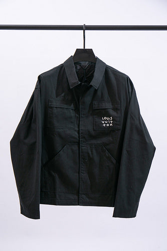 Front view of Louis Vuitton luxury clothing with streetwear-inspired cut