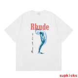 Back view of Rhude luxury clothing with contemporary cut