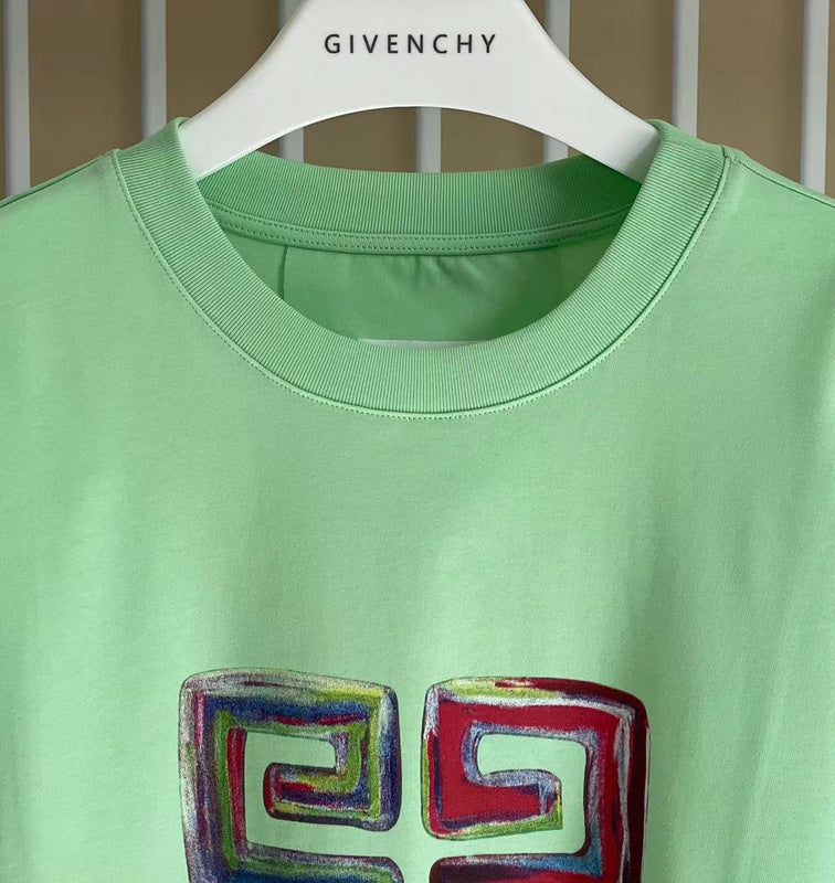 Close-up detail shot of Givenchy luxury clothing with logo-detail design