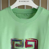 Close-up detail shot of Givenchy luxury clothing with logo-detail design
