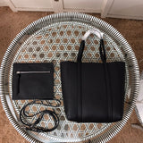 Top view of sleek premium women's handbag – women's statement bag