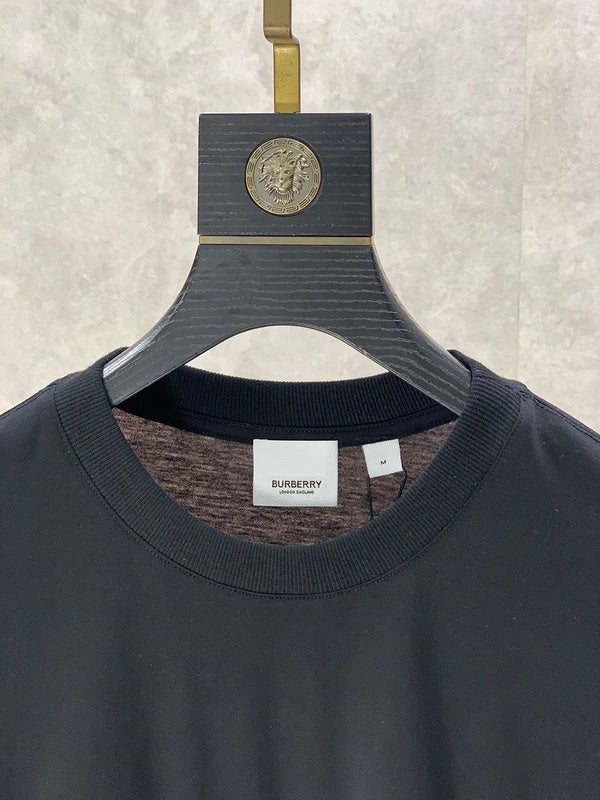 Close-up of Burberry t-shirt craftsmanship