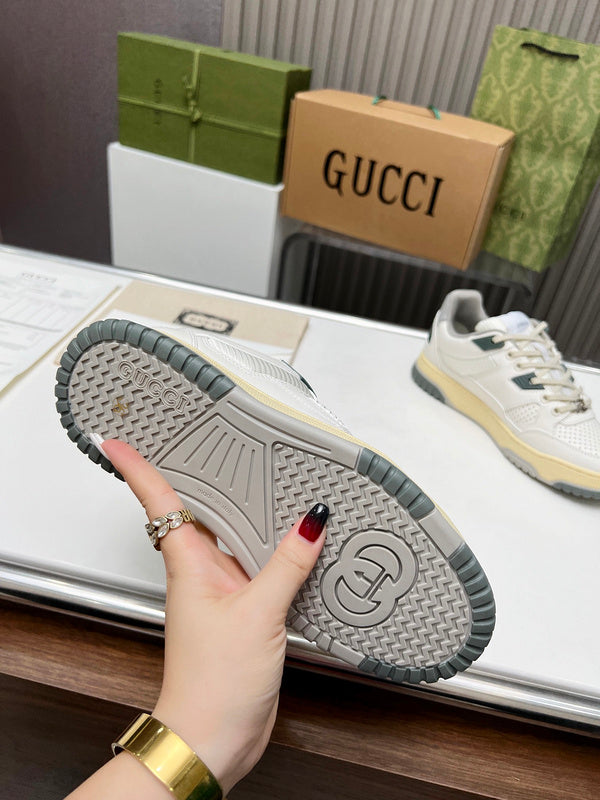 Gucci clean off-white luxury sneakers view 7 bold athletic profile