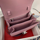 Back view of structured polished women's handbag – women's luxury handbag