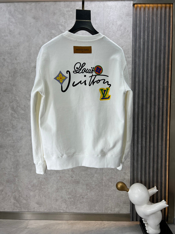 Side profile of Louis Vuitton luxury clothing with logo-detail design