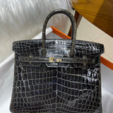 Side view of crisp structured handbag